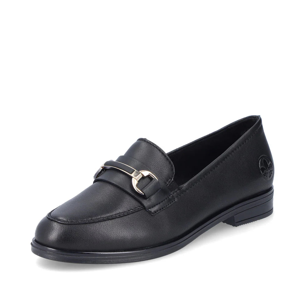 Women's Rieker Black Leather Loafer