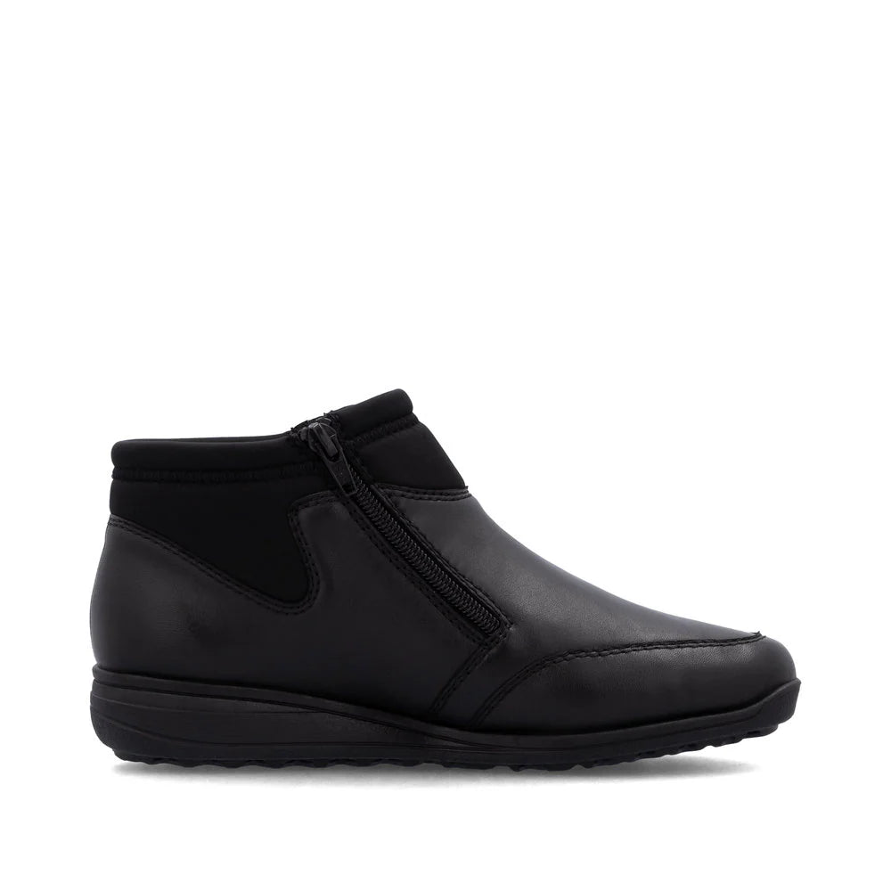 Women's Rieker Black Leather Ankle Boot