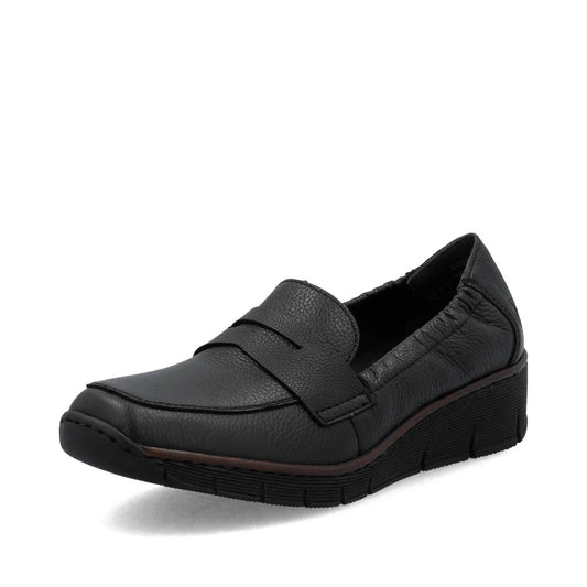 Women's Rieker Black Leather Loafer