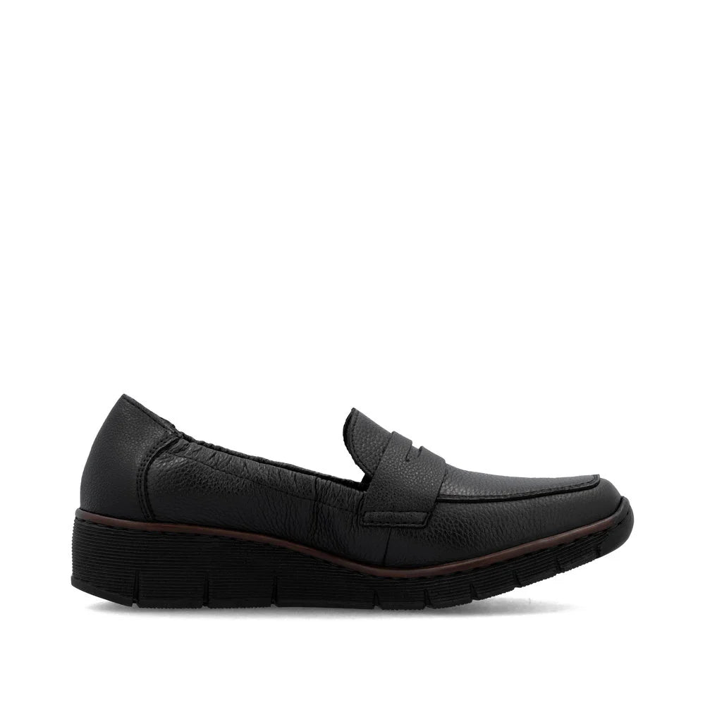 Women's Rieker Black Leather Loafer