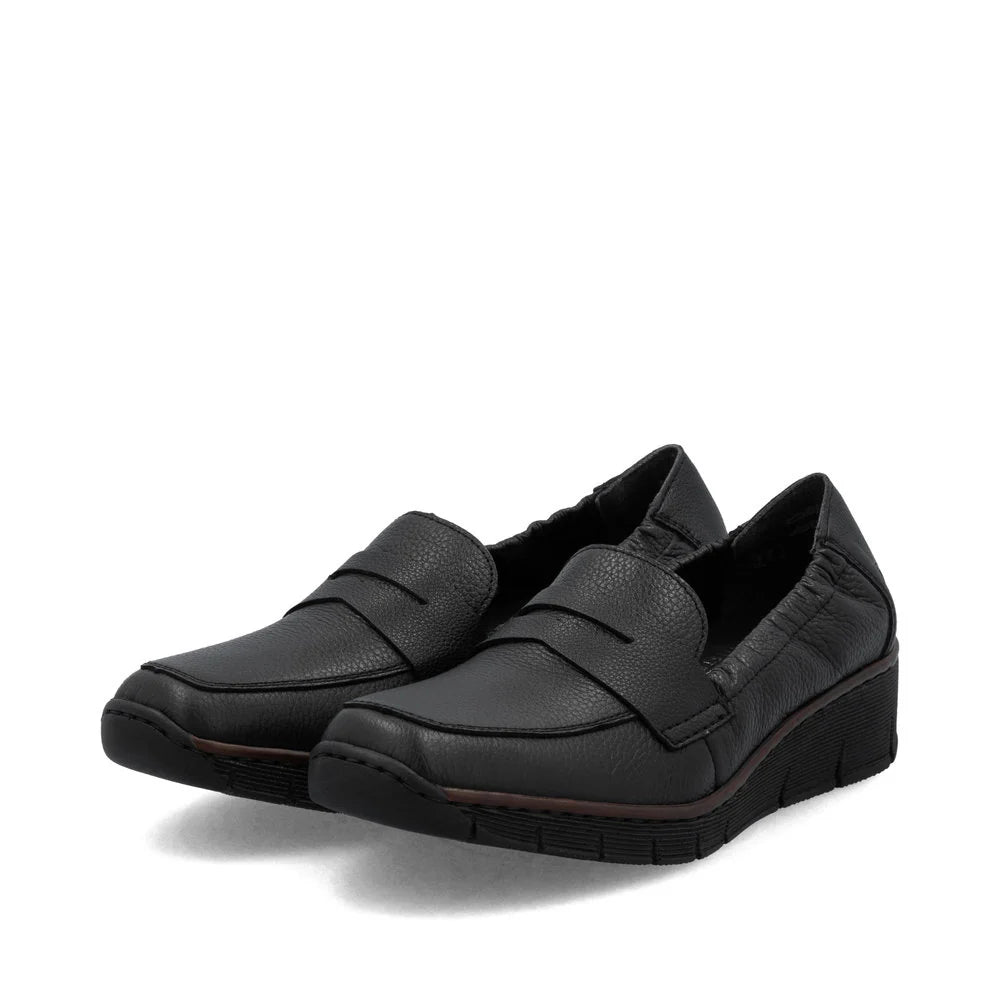 Women's Rieker Black Leather Loafer