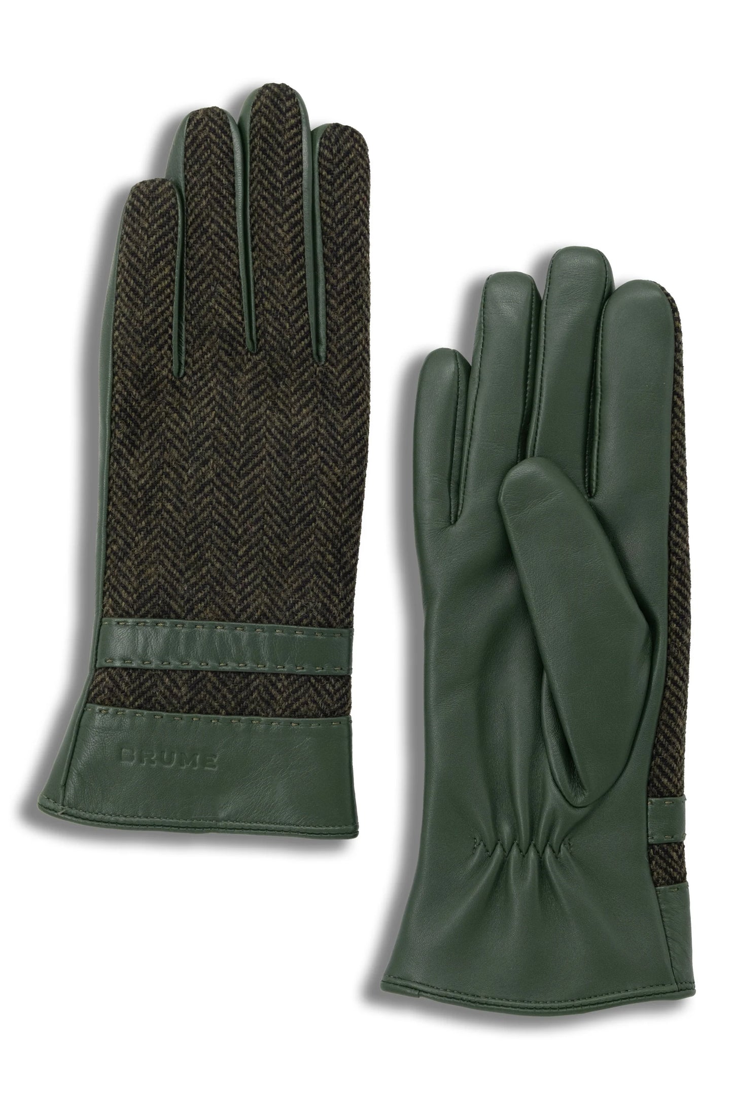 Women's Brume "Waterloo" Herringbone & Leather Gloves