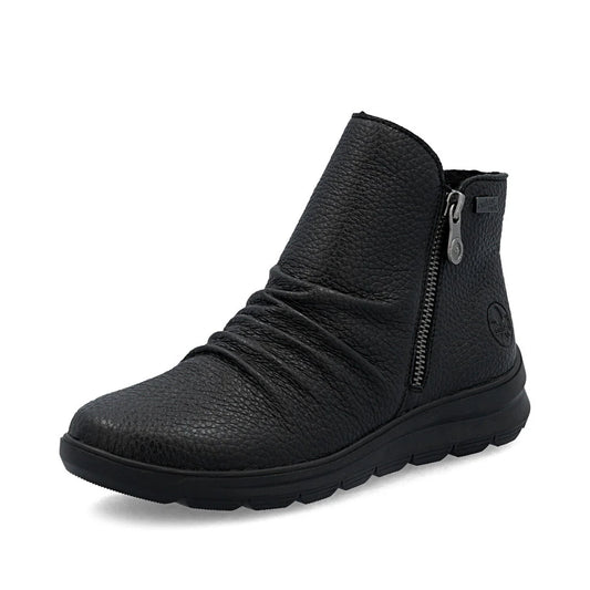 Women's Rieker Black Leather Ankle Boot