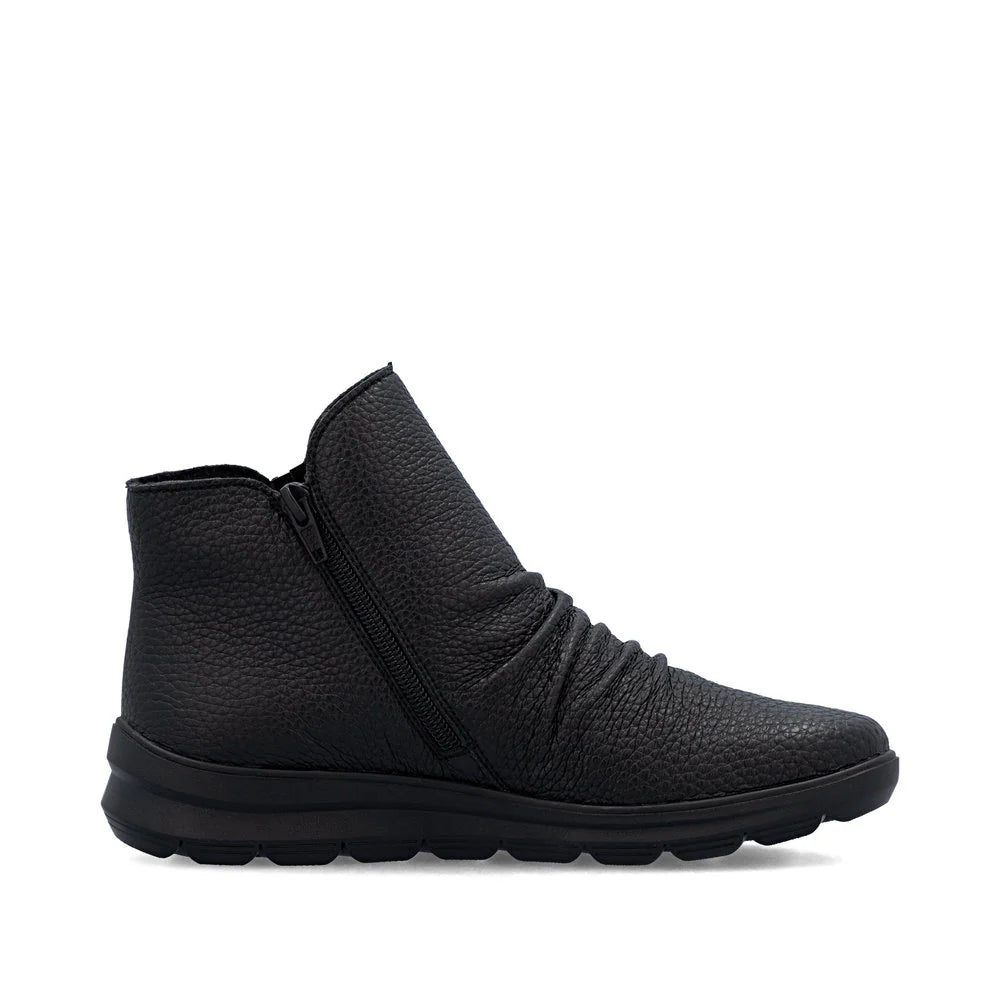 Women's Rieker Black Leather Ankle Boot