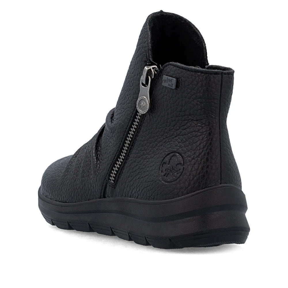 Women's Rieker Black Leather Ankle Boot