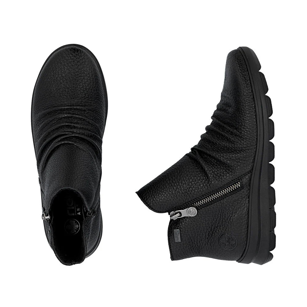 Women's Rieker Black Leather Ankle Boot