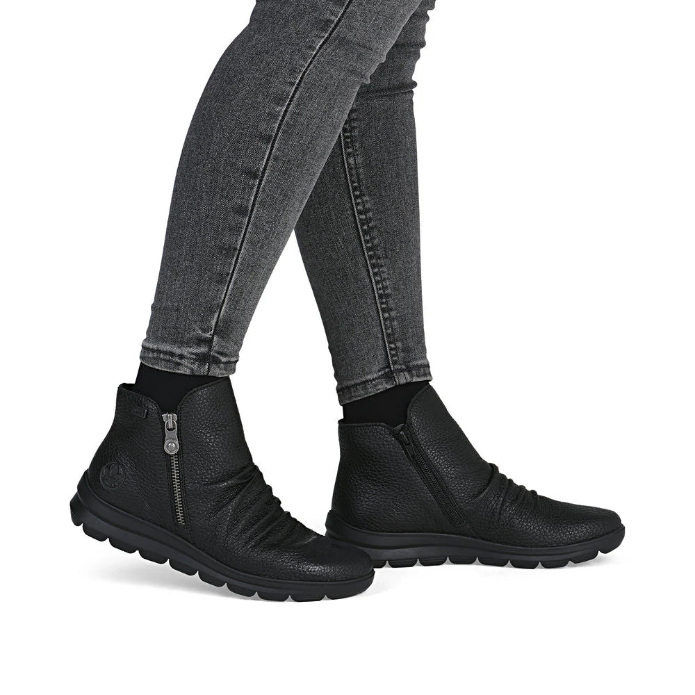 Women's Rieker Black Leather Ankle Boot