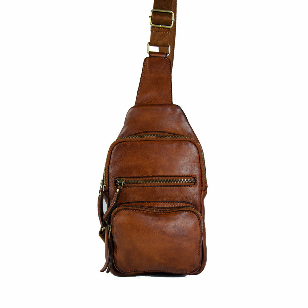 Milo "Martina" Washed Leather Sling Backpack