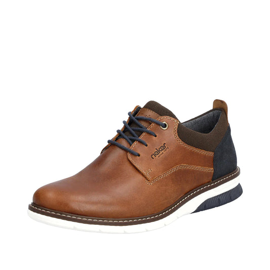 Rieker Men's Brown Leather Lace-Up Shoe