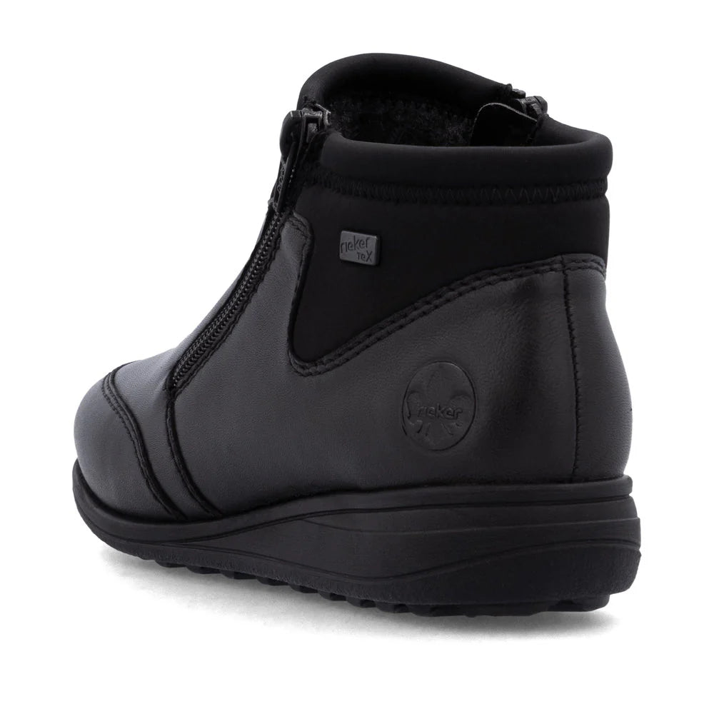 Women's Rieker Black Leather Ankle Boot