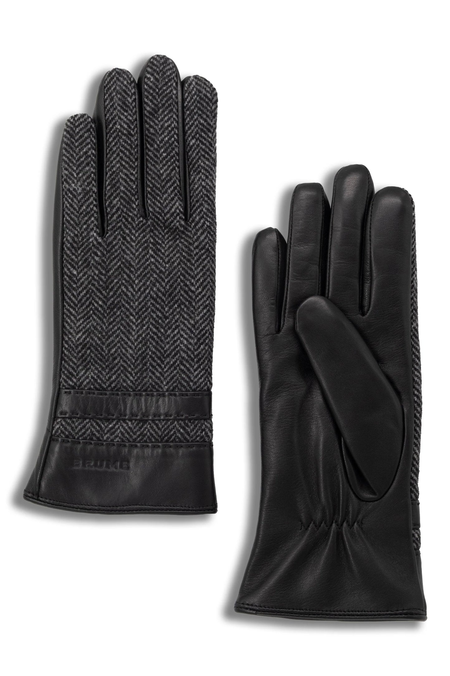 Women's Brume "Waterloo" Herringbone & Leather Gloves