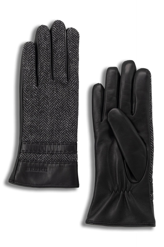 Women's Brume "Waterloo" Herringbone & Leather Gloves