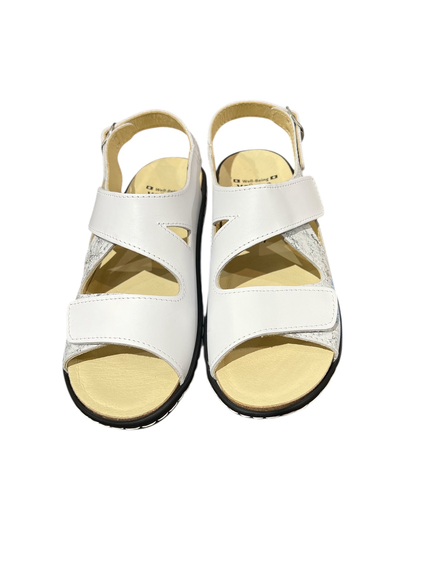Women's Volks Walker 2-Strap White Leather Sandal
