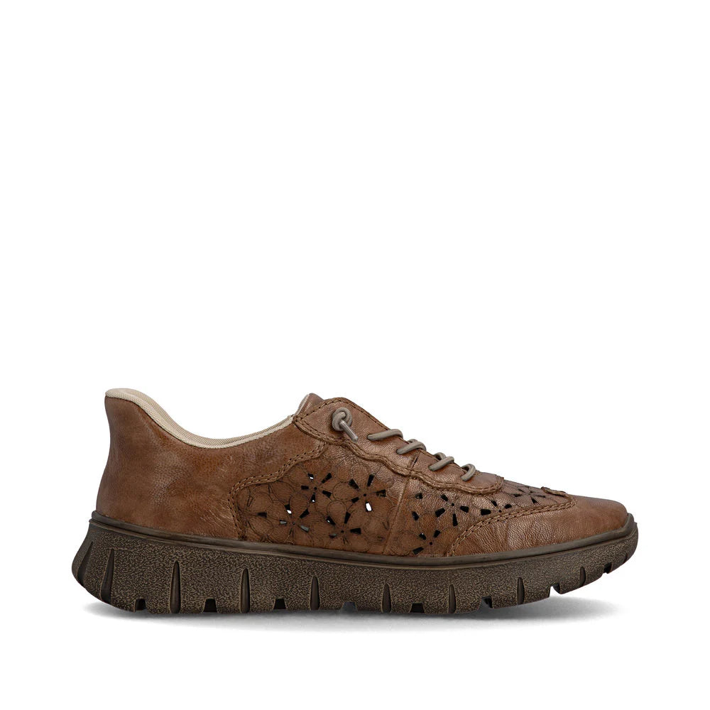 Women's Rieker "ReadyToGo" Brown Leather Sneakers