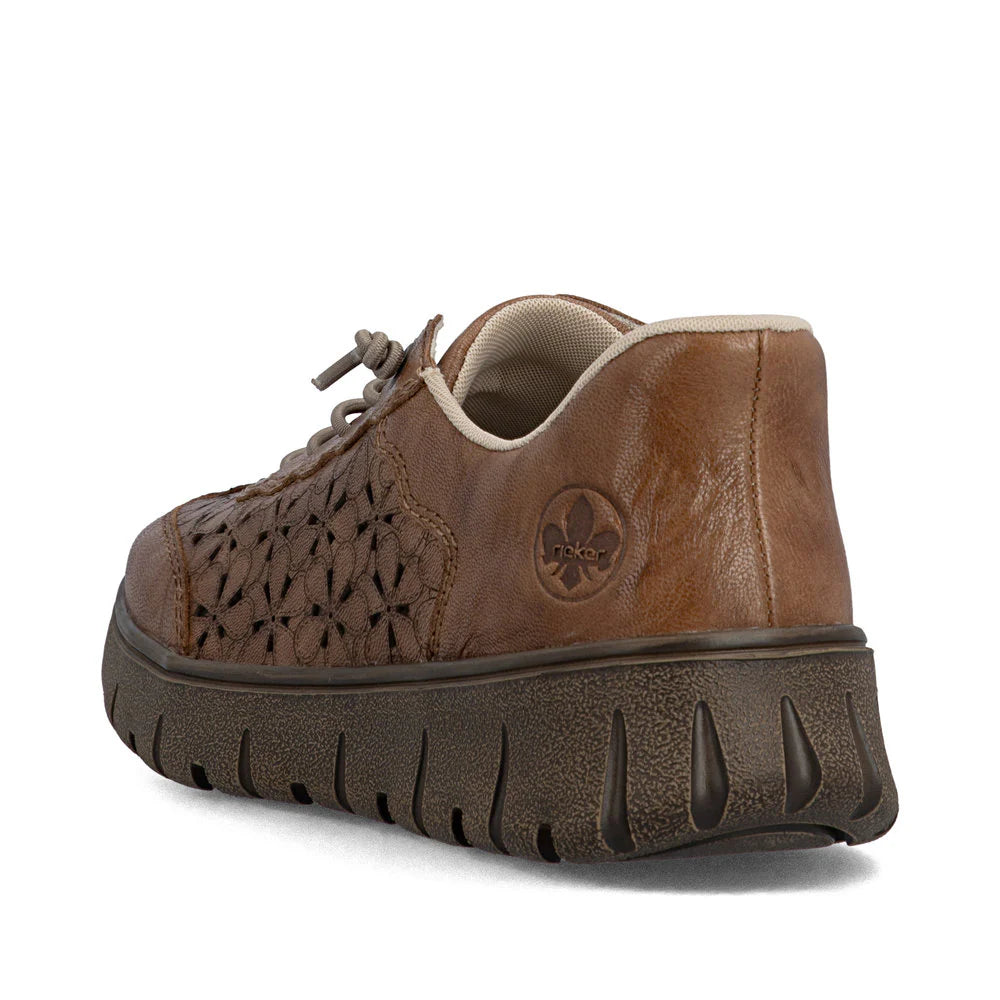 Women's Rieker "ReadyToGo" Brown Leather Sneakers