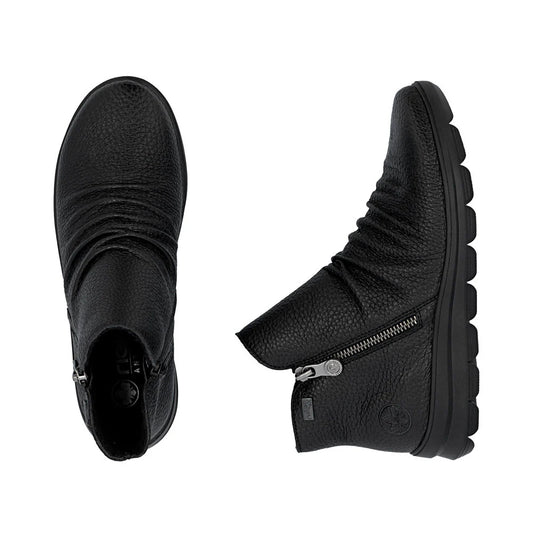 Women's Rieker Black Leather Ankle Boot