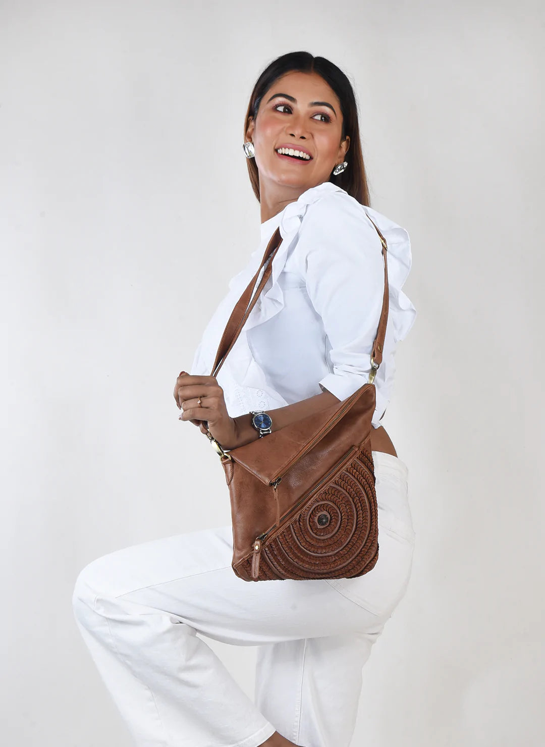 Milo Shoulder Bag/Crossbody Purse - Tan